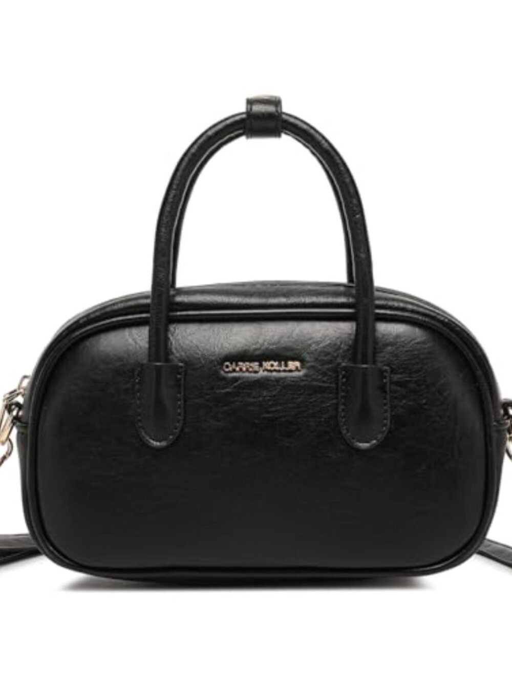 Vegan Leather Crossbody Bag Top Handle Satchel Removable Strap